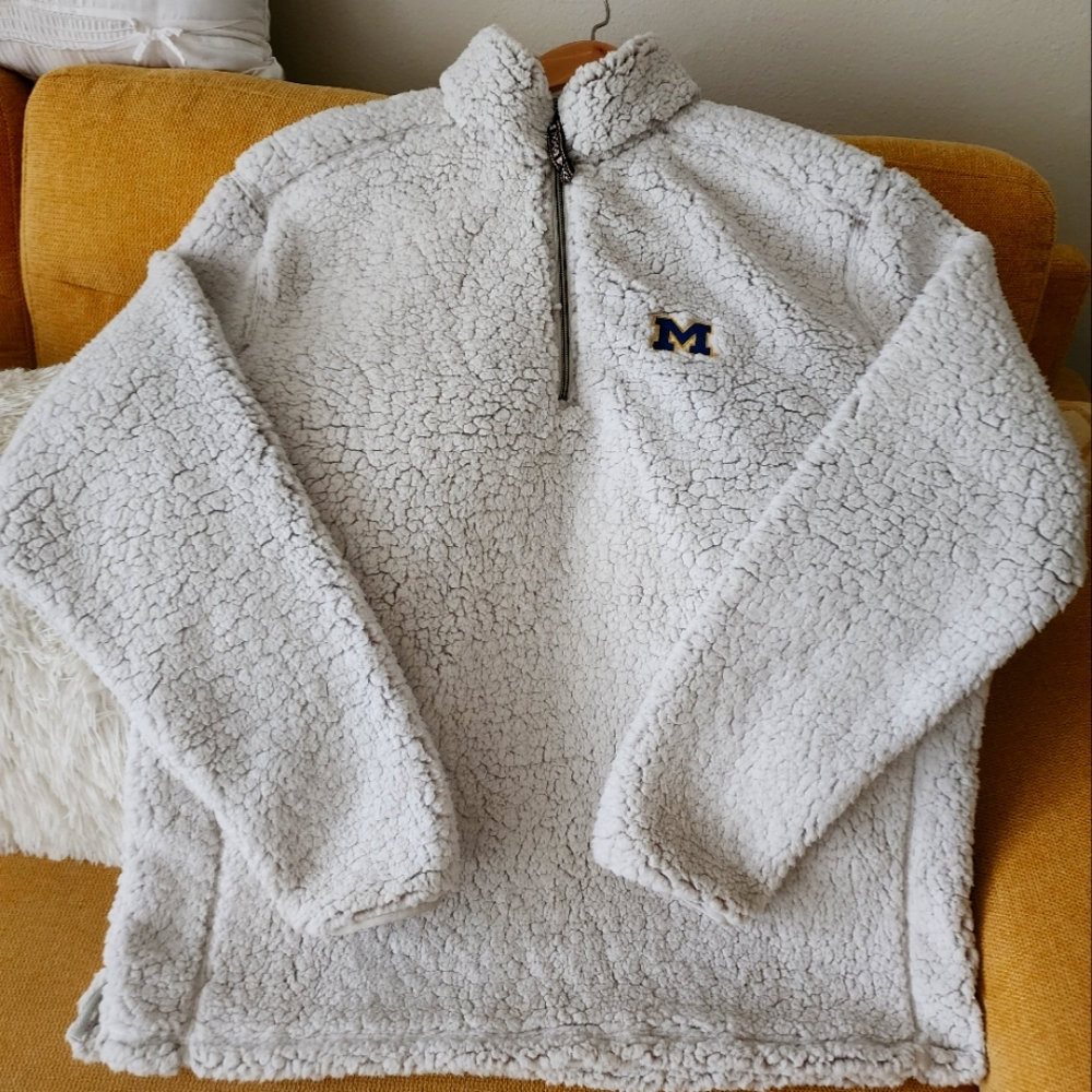 Men's Michigan fleece Jacket sz. 2X off white